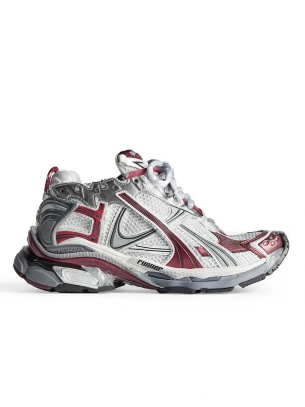 Balenciaga Runner Sneakers White Burgundy Women’s EU 37/US 7